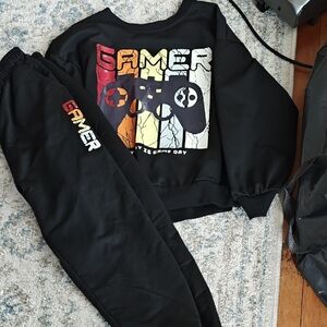 SHEIN Black Gamer Kids Matching Set